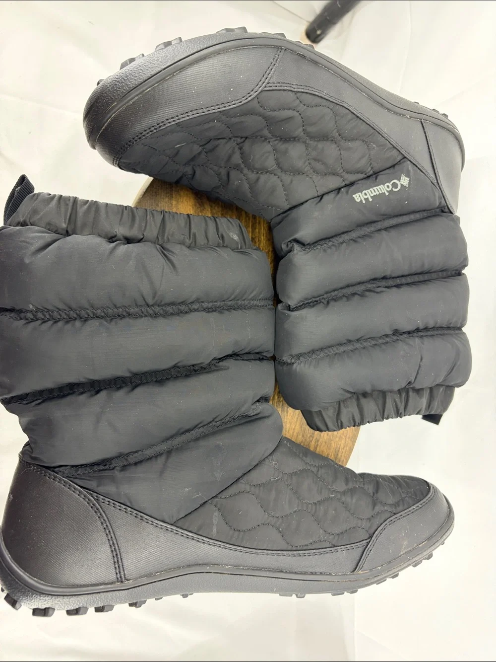 Columbia Womens Minx Slip IV Black Omni-heat Insulated Winter Puffer Boots, 11